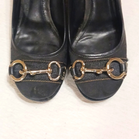 Vintage Coach Issy Black Suede and Jacquard Wedge size 8.5 - Picture 6 of 13